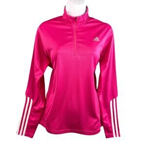 Adidas Women Track Jacket Pink Solid Size Large